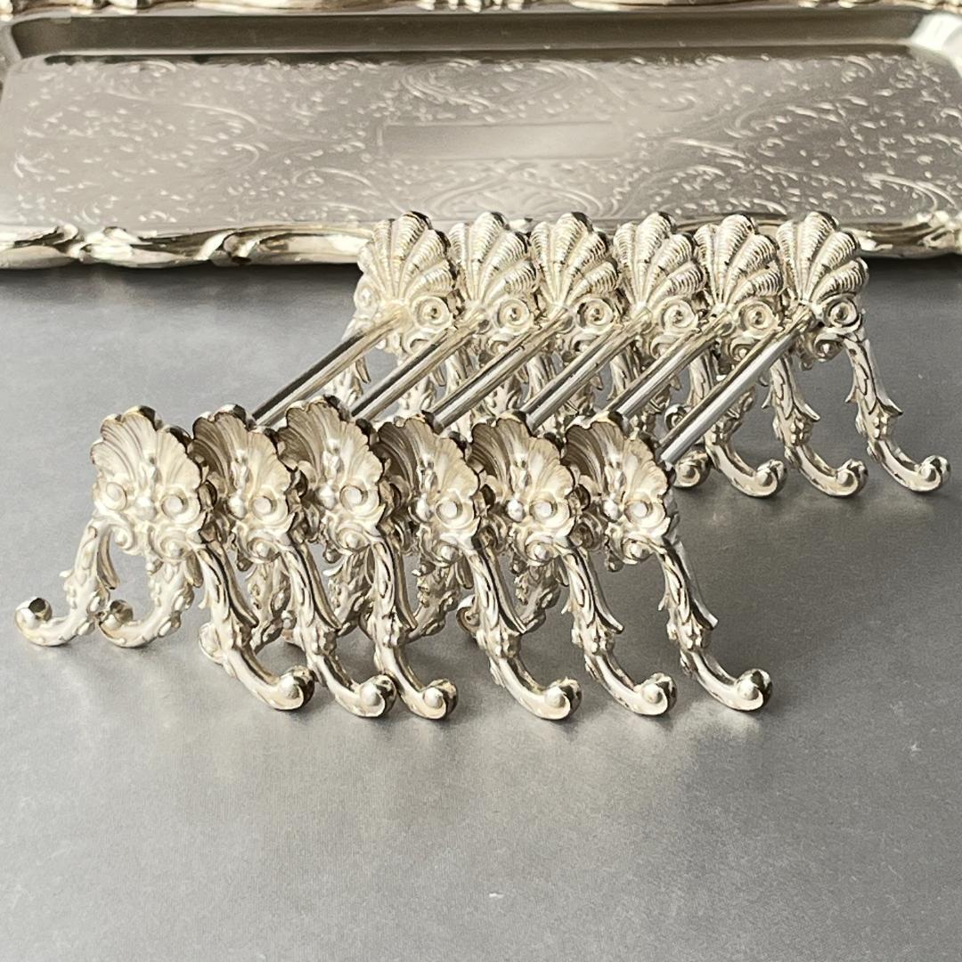 【仏蘭西】 シェルのナイフレスト / カトラリーレスト 6個【シルバープレート】