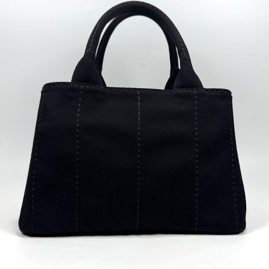極美品✨ PRADA カナパ S 2way ショルダー付 ストライプ 黒