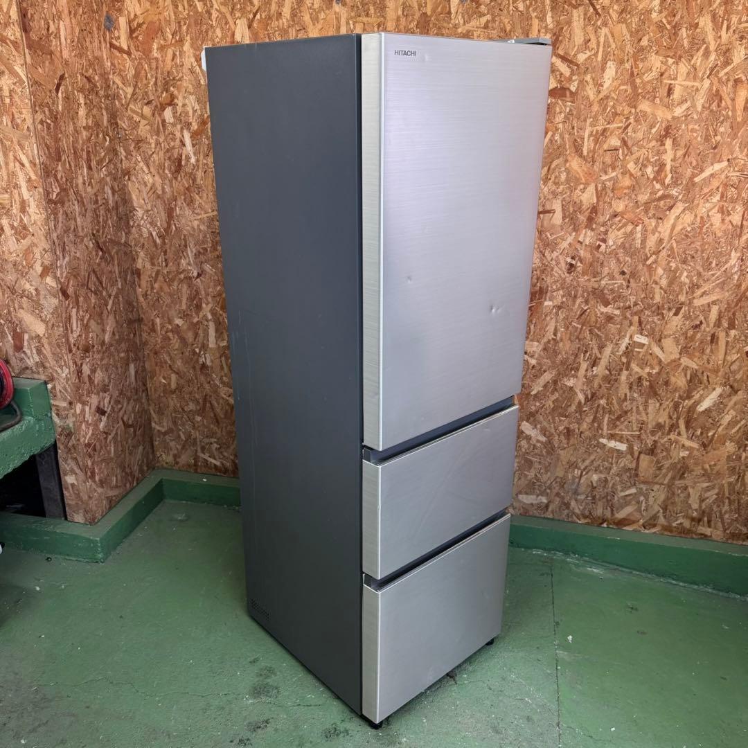 289 日立　大型冷蔵庫　300L強　小型　家庭用　右開き　訳あり　シルバー