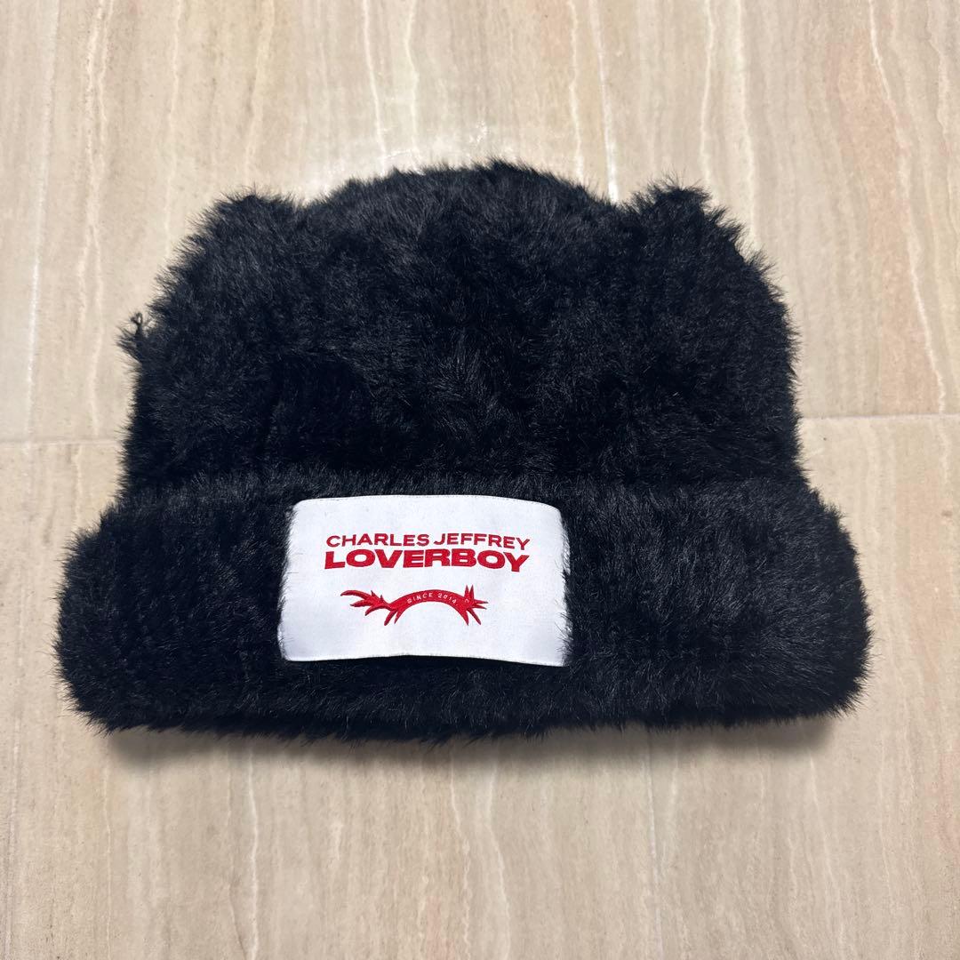 美品 CHARLES JEFFREY LOVERBOY ファーニット帽 猫耳
