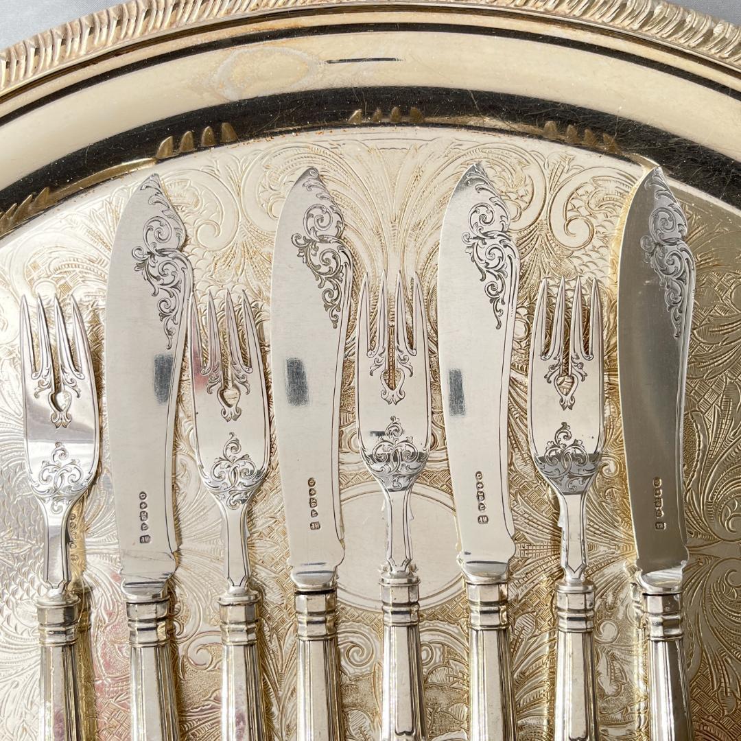 【John Gough】 キングスパターンのナイフ/フォーク 8本 豪奢！！
