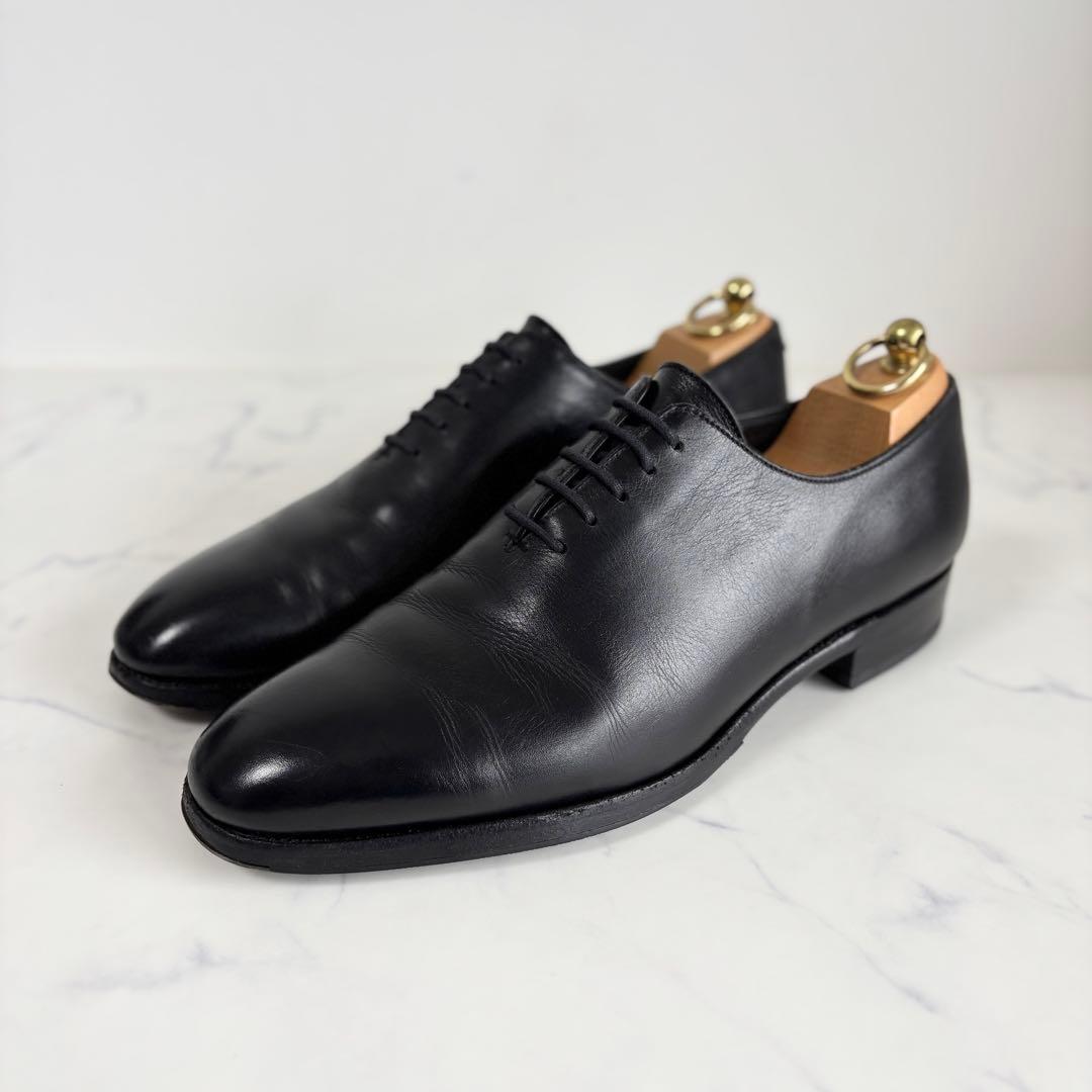 浅草靴誂 7 25.0 ホールカット ドレスシューズ 革靴 日本製 ブラック