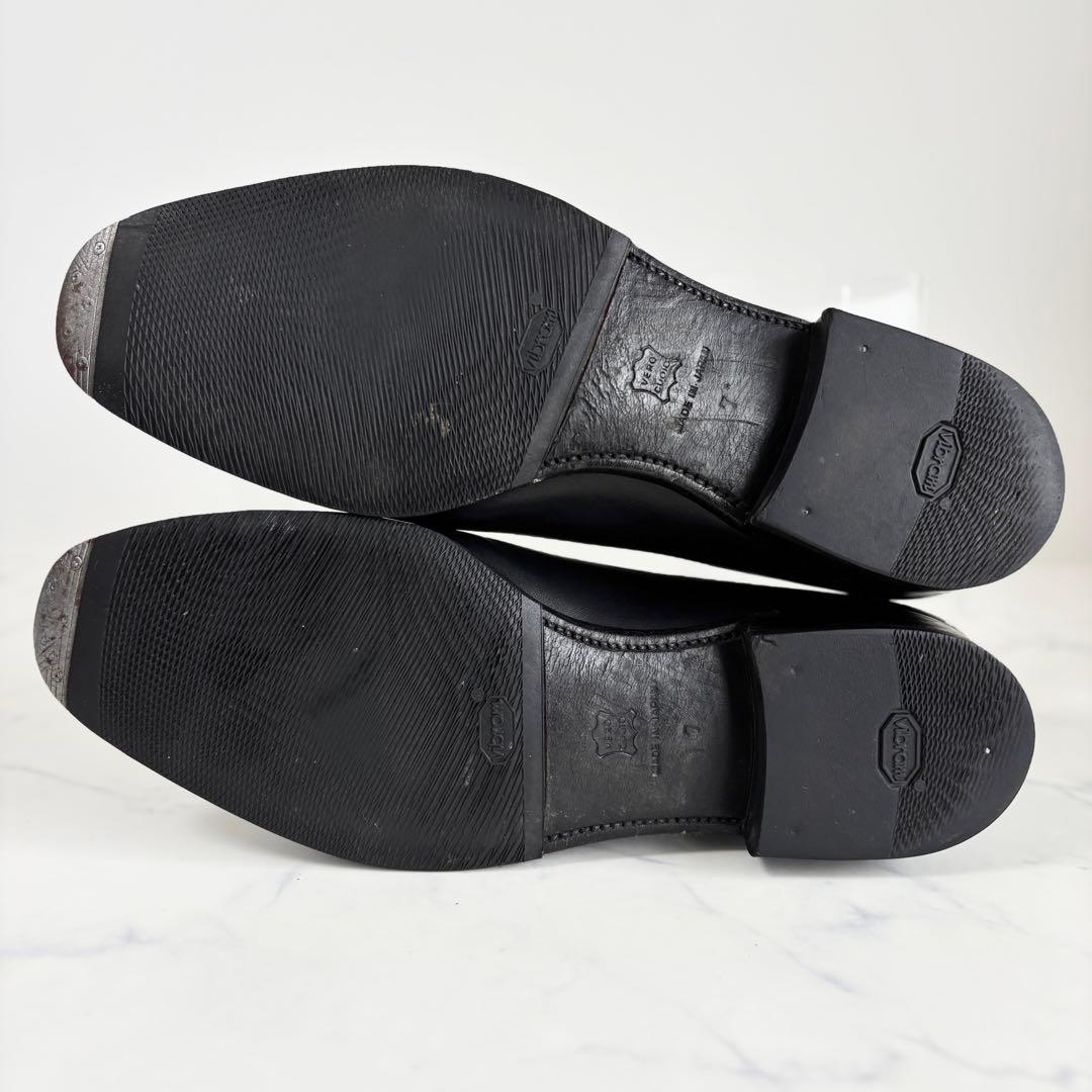 浅草靴誂 7 25.0 ホールカット ドレスシューズ 革靴 日本製 ブラック