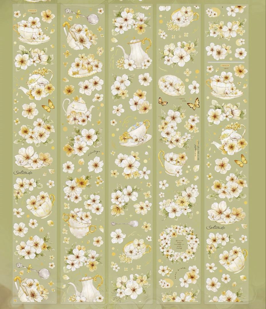 小白家文創《盏中花》海外マスキングテープ マステ 【2761】