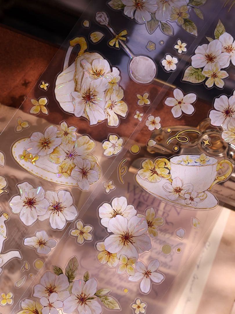 小白家文創《盏中花》海外マスキングテープ マステ 【2761】