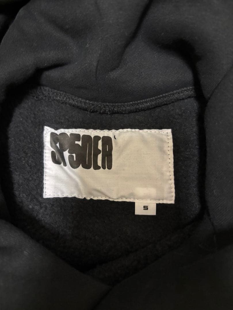 sp5der ブラック パーカー sサイズ