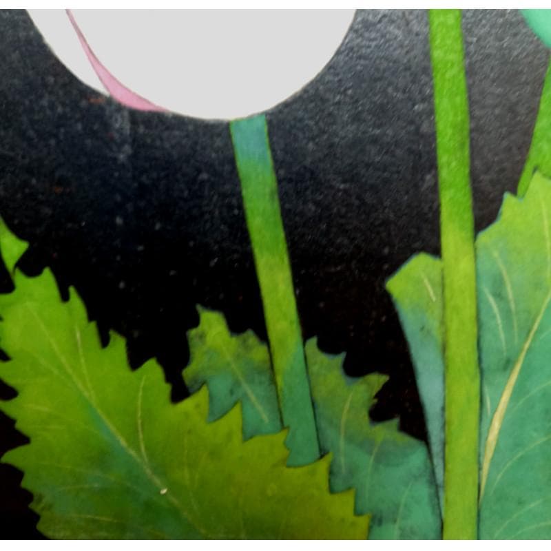 ☆黒川富士雄☆「芥子図」日本画 SM 印共シール　未使用額！