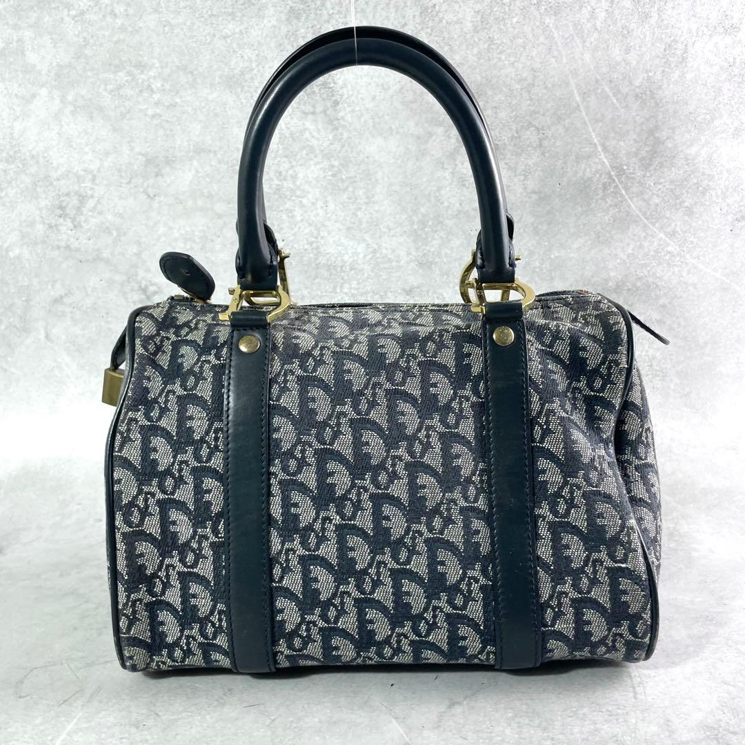 入手困難✨ クリスチャンディオール トロッター柄 ミニボストンバッグ ネイビー