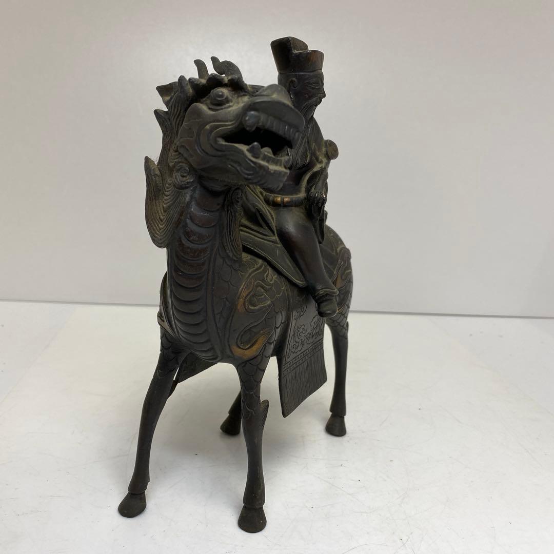 古銅　キリン人物のったり香炉　1166g タサオ　東さ8-0104②