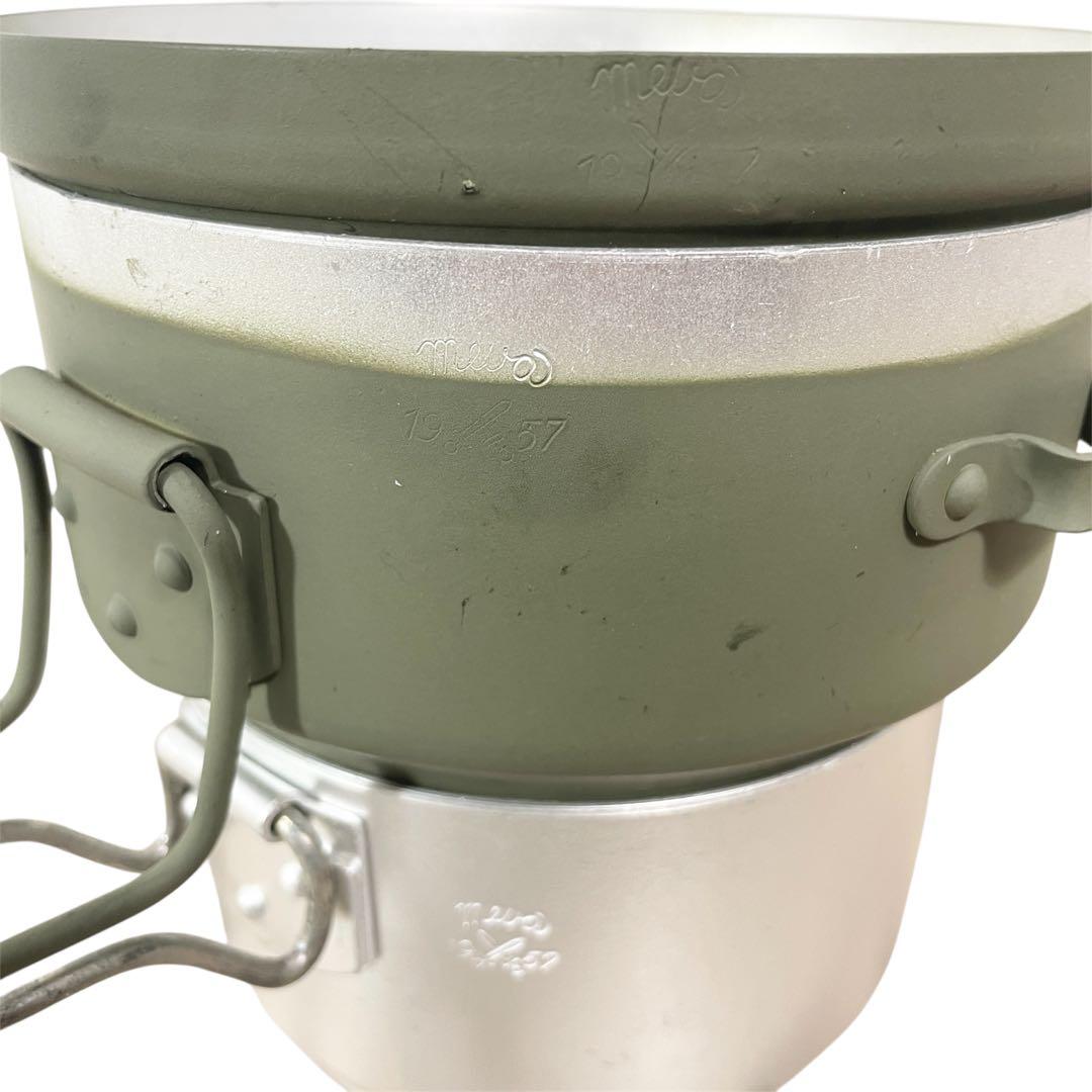 チェコ軍 初期型 アルミ クッカー メスキット 耳付き オリーブ 未使用 凹み