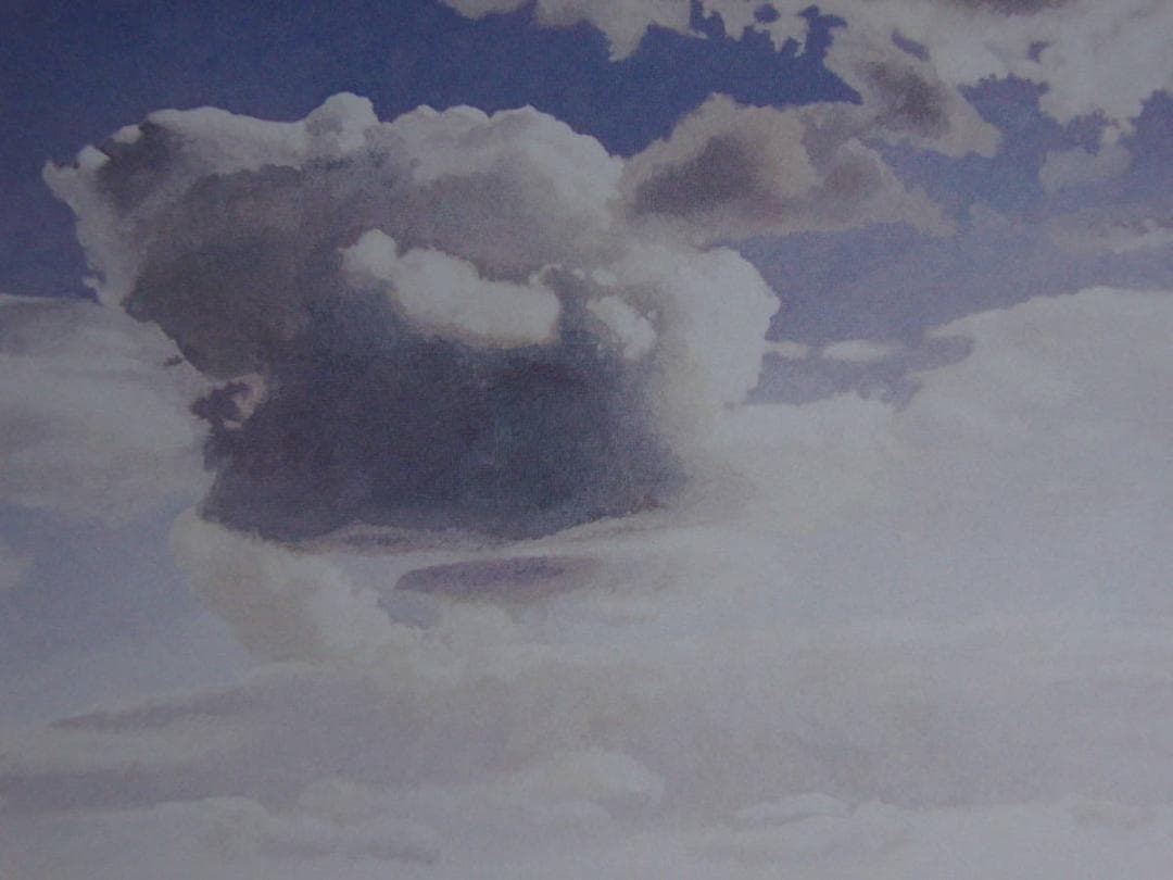 津地威汎、【航跡－雲のゆくえ‐】、希少な額装用画集より、新品額装付、状態良好