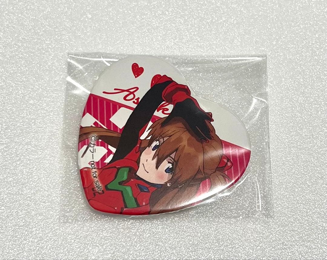 【レア】エヴァンゲリオン バレンタイン ハート缶バッジ 式波・アスカ・ラングレー