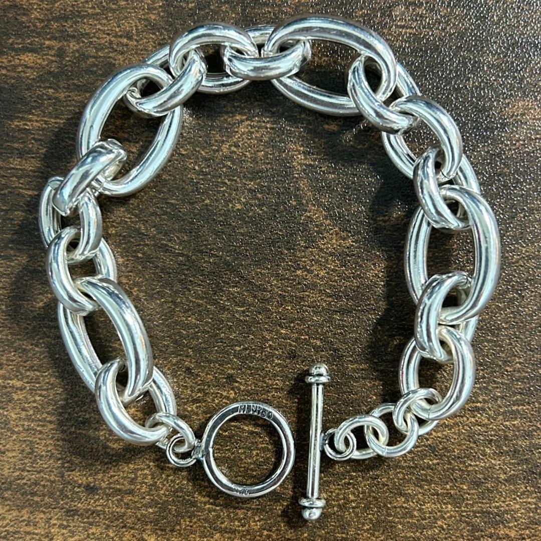 希少 ヴィンテージメキシカンジュエリー シルバー チェーン ブレスレット 925