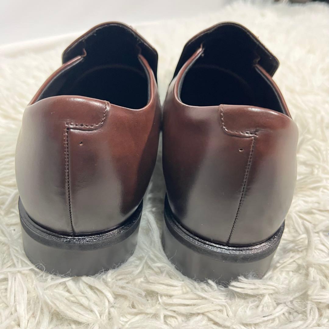 【未使用品】アシックス　ランウォーク　ブラウンレザー スリッポン 25cm