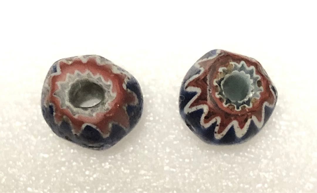 とんぼ玉　シェブロン　7層　ヴェネチア