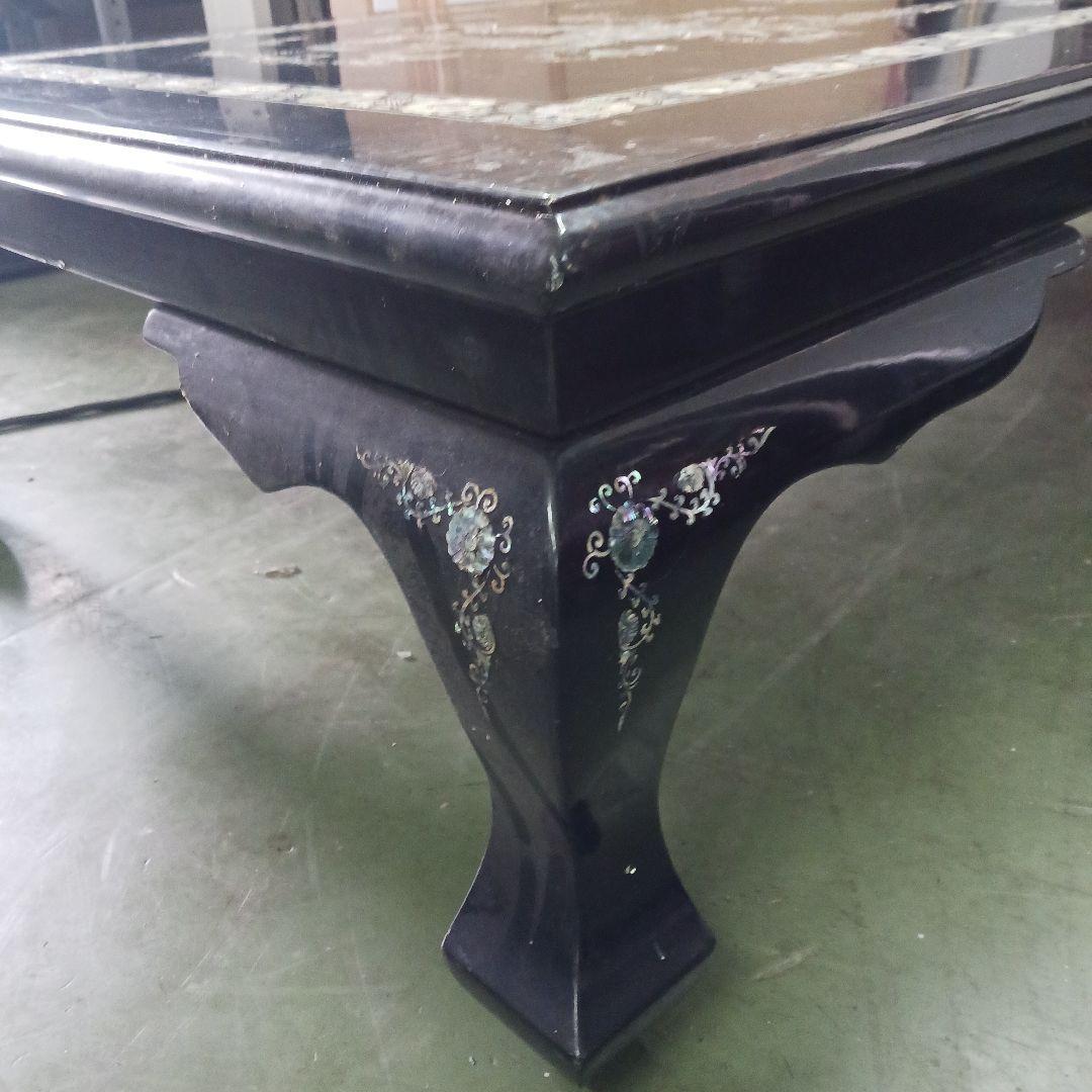 KS5　朝鮮美術　螺鈿　鳳凰紋　長方形　座卓　テーブル　Y