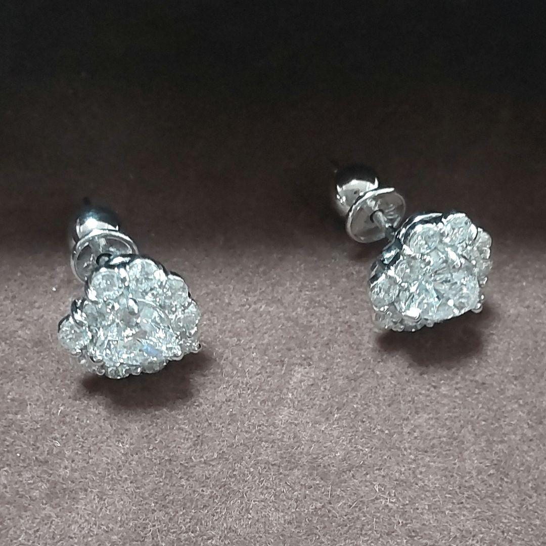 Marry　天然ダイヤモンド　ハートシェイプ　ピアス　pt900