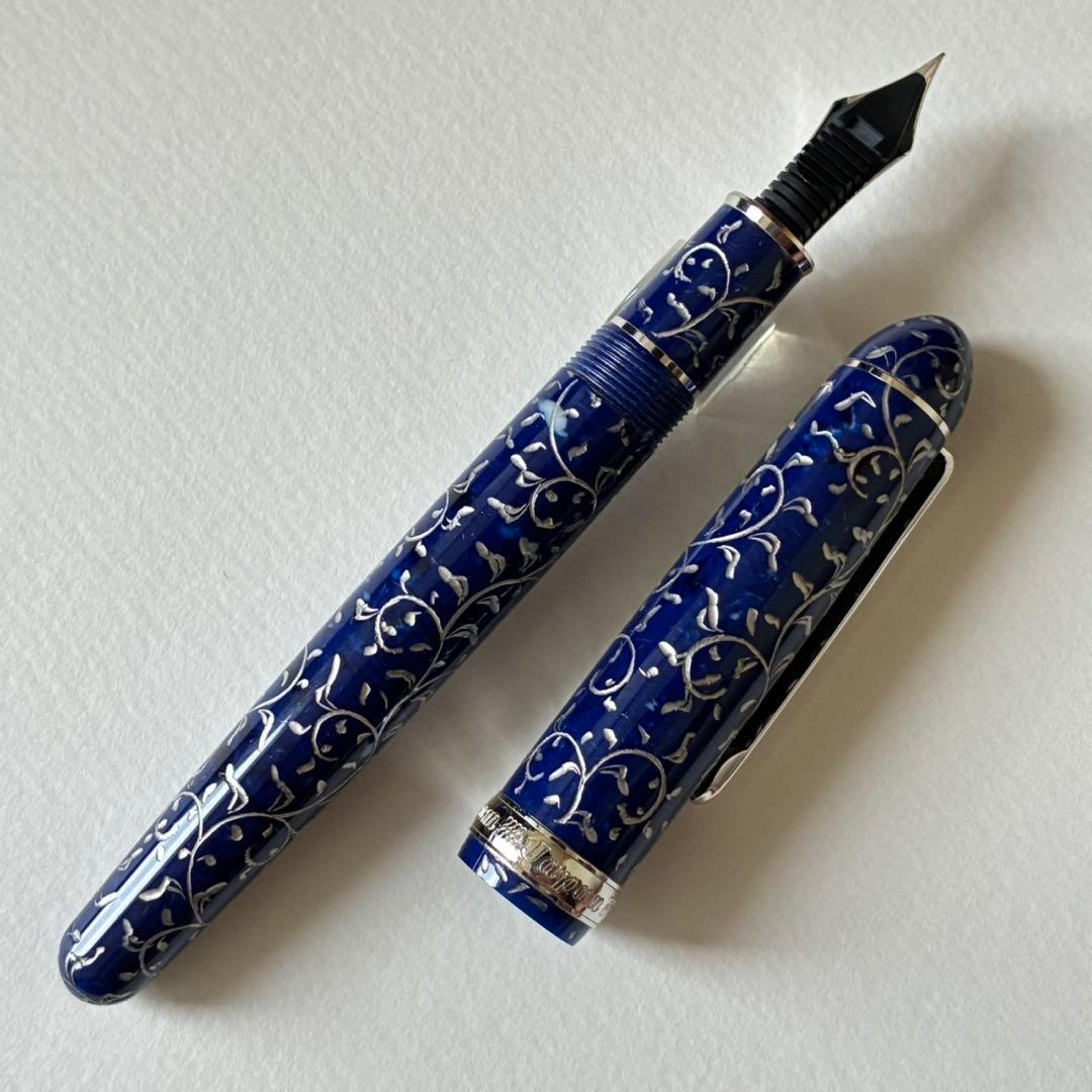 PLATINUM　#3776　セルロイド　唐草　沈プラチナ　F（細字）