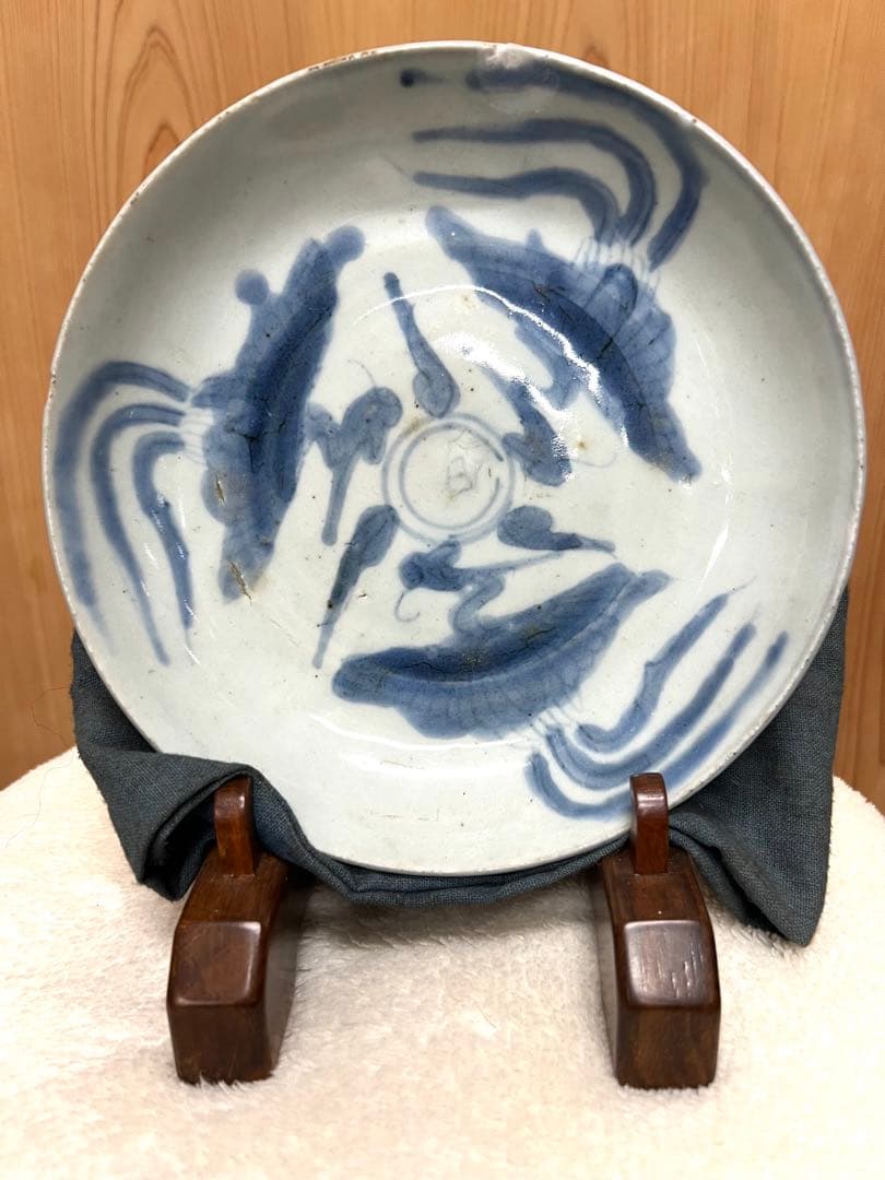 呉須　染め付け鳳凰紋　初期伊万里　値下げ！