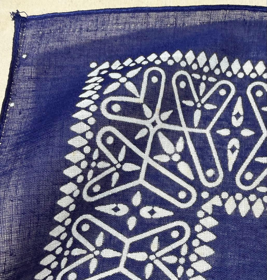 クロス柄 オリジナル ネイビー 紺 RN14193 ビンテージバンダナ 1606