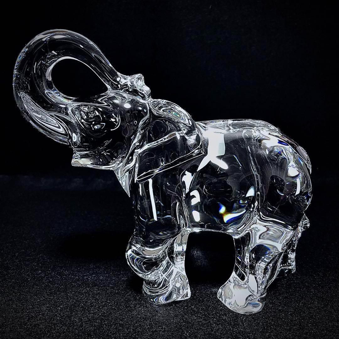 【欠けあり】Baccarat バカラ オブジェ 置き物 象 ゾウ エレファント