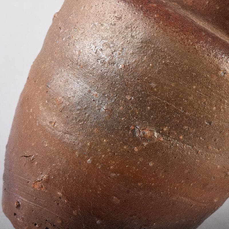 茶道具　備前焼　小西陶古作　茶入　仕覆付　共箱　V　7998