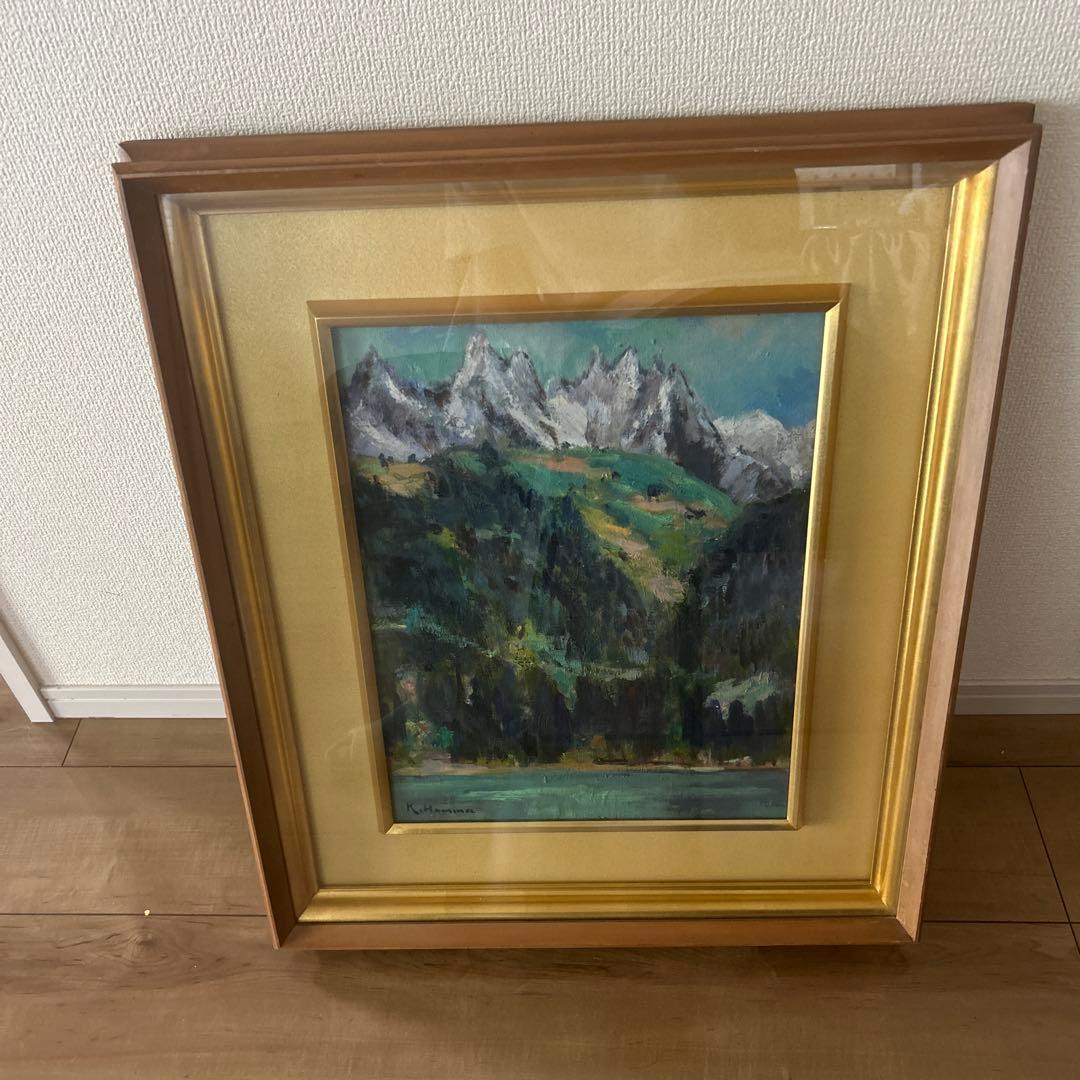 油彩画 山景色 Kikamina 作