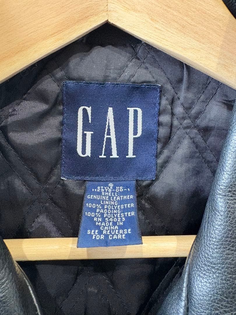 90s OLD GAP LEATHER BLOUSON JACKET S 中綿