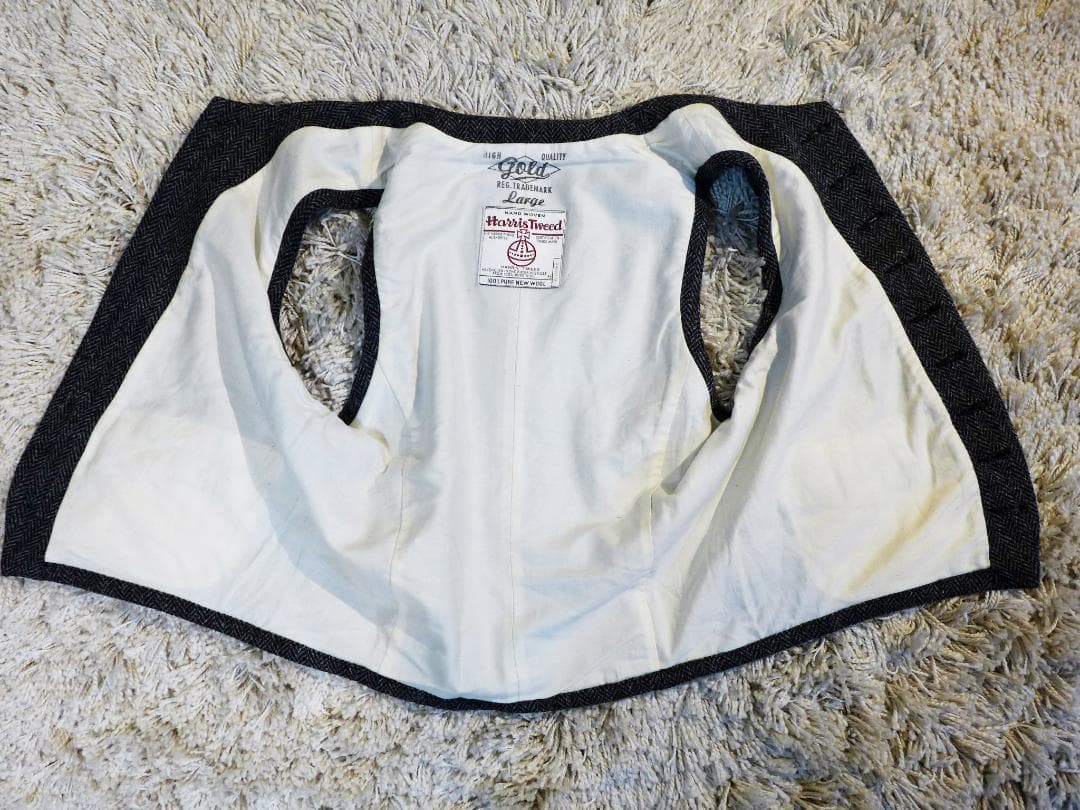 東洋GOLDハリスツィードLベストoldjoeブラックサイン ナイジェルケーボン