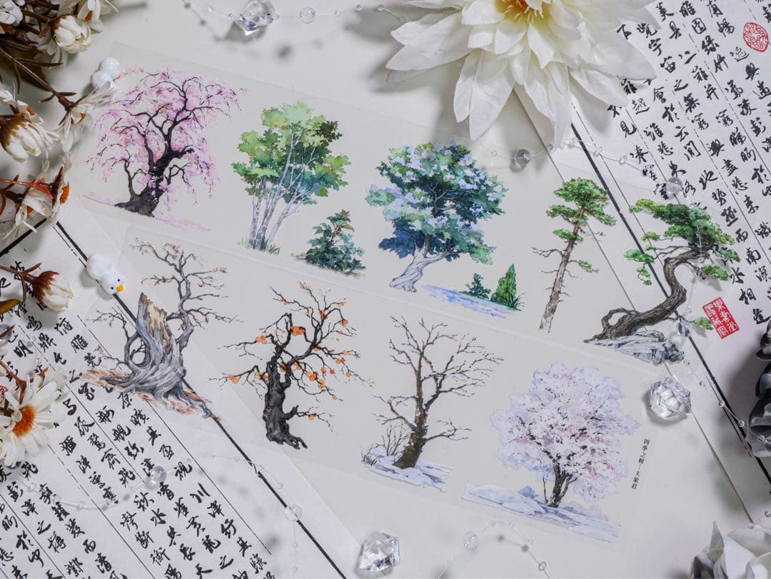 【8310】海外　マステ　5m巻売り　PETマスキングテープ　木