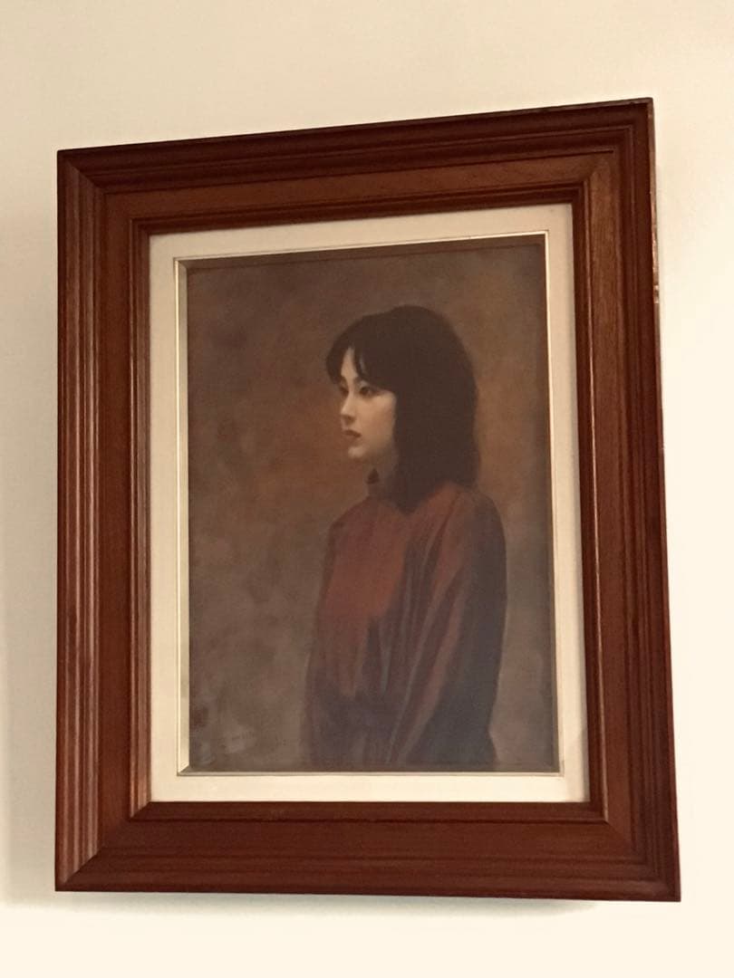 ◉真作保証◉一枚の繪◉洋画家 石村勝宣◉F4油彩 美人画◉リアリズム◉額装◉写実