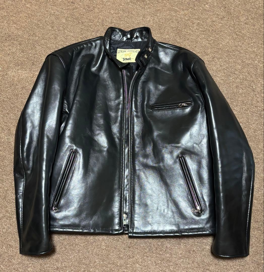 極美品✨schott シングルライダース ホースハイド 46