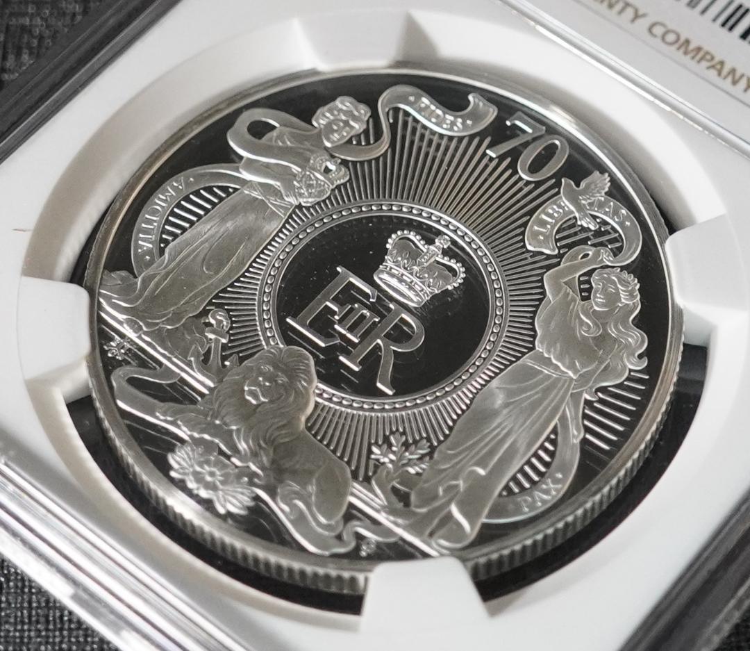 2022 プラチナジュビリー 銀貨 NGC 最高鑑定 エリザベス セントヘレナ