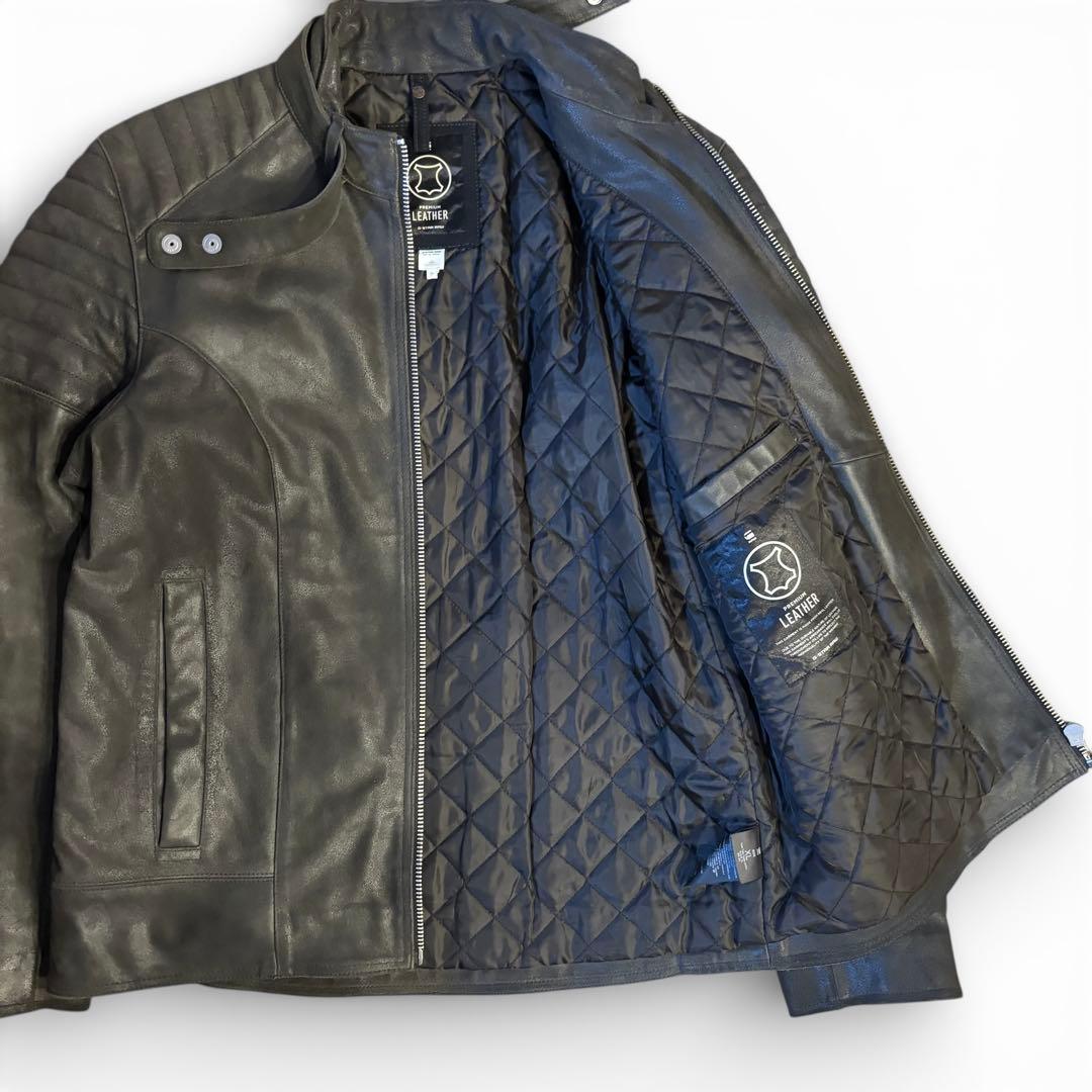 G-STAR RAW ジースター ロウ レザー シングルライダース キルティング