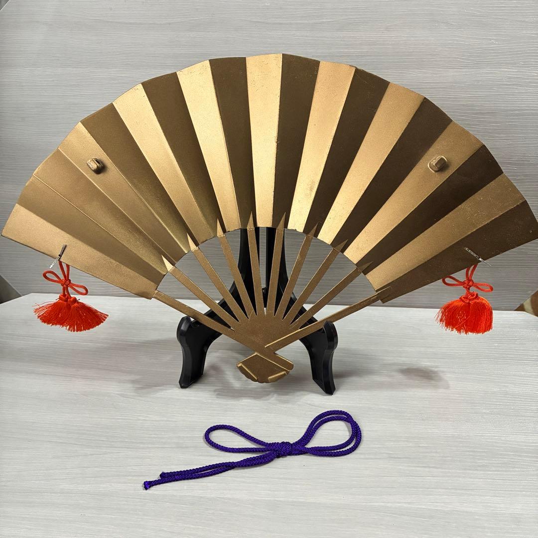 扇面　鳳凰　金属工芸　ヴィンテージ　工芸品　骨董品　飾扇