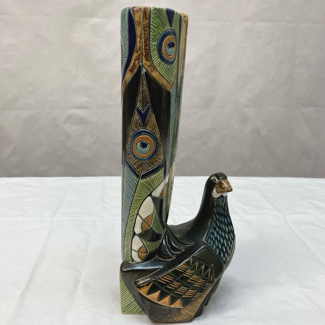 アーテサニアリンコナダ 孔雀 クジャク 装飾花瓶 オブジェ 置物 アールデコ