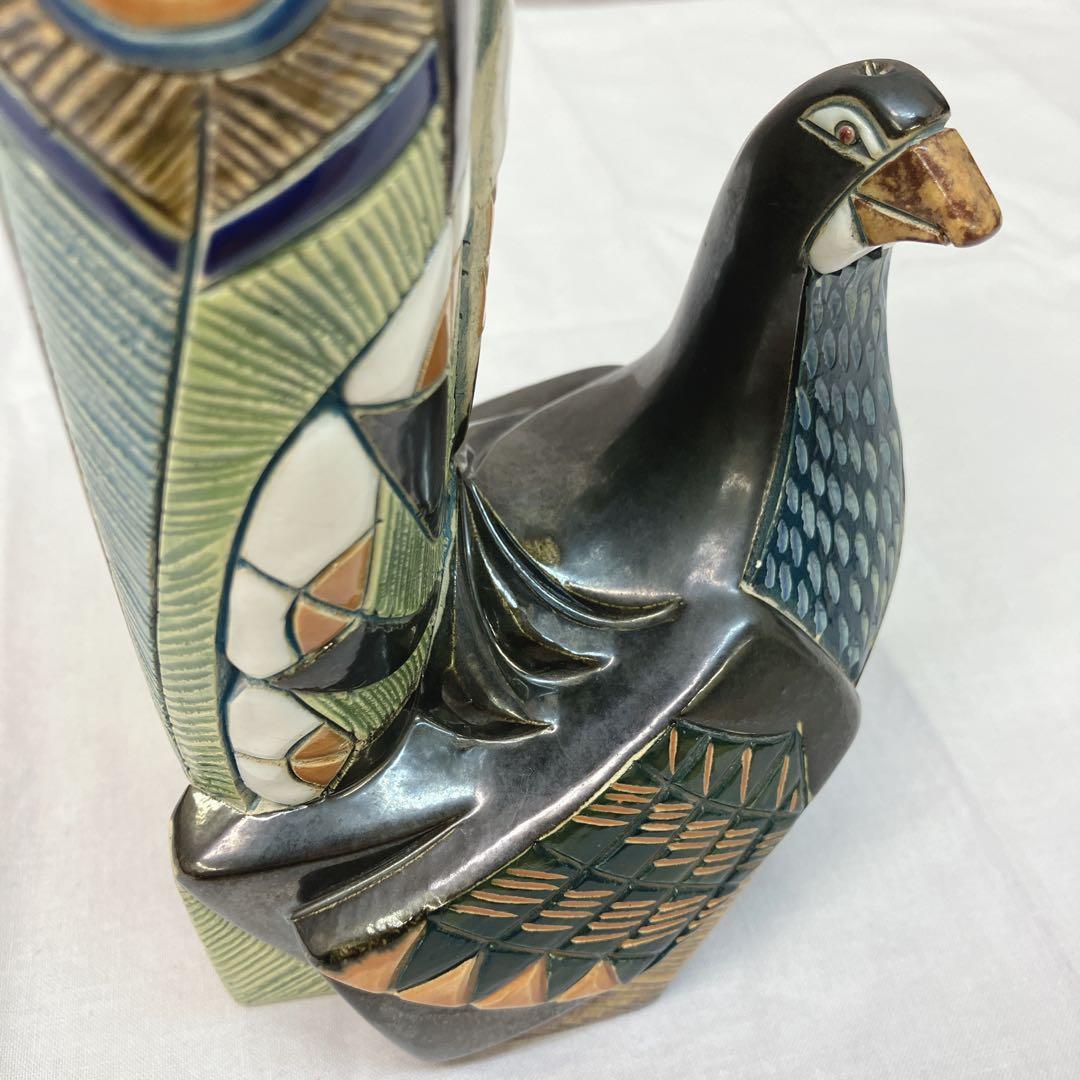 アーテサニアリンコナダ 孔雀 クジャク 装飾花瓶 オブジェ 置物 アールデコ