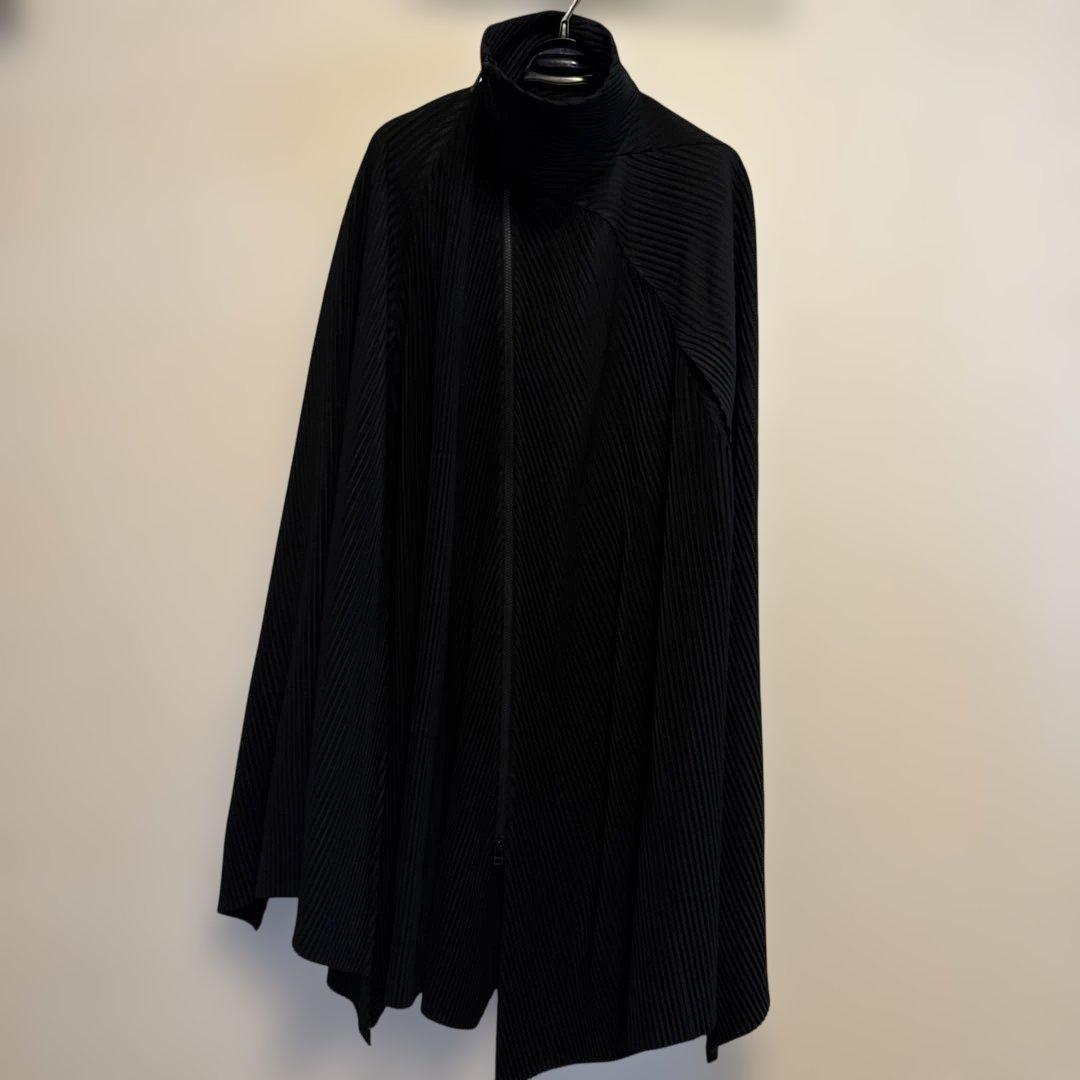 【超希少・名作】オムプリセ イッセイミヤケ 3x6 マントコート ポンチョ 黒