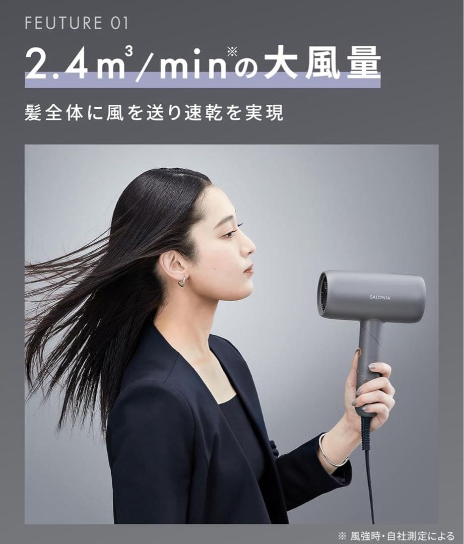 新品未開封　SALONIA スムースシャインドライヤー グレー　上位モデル