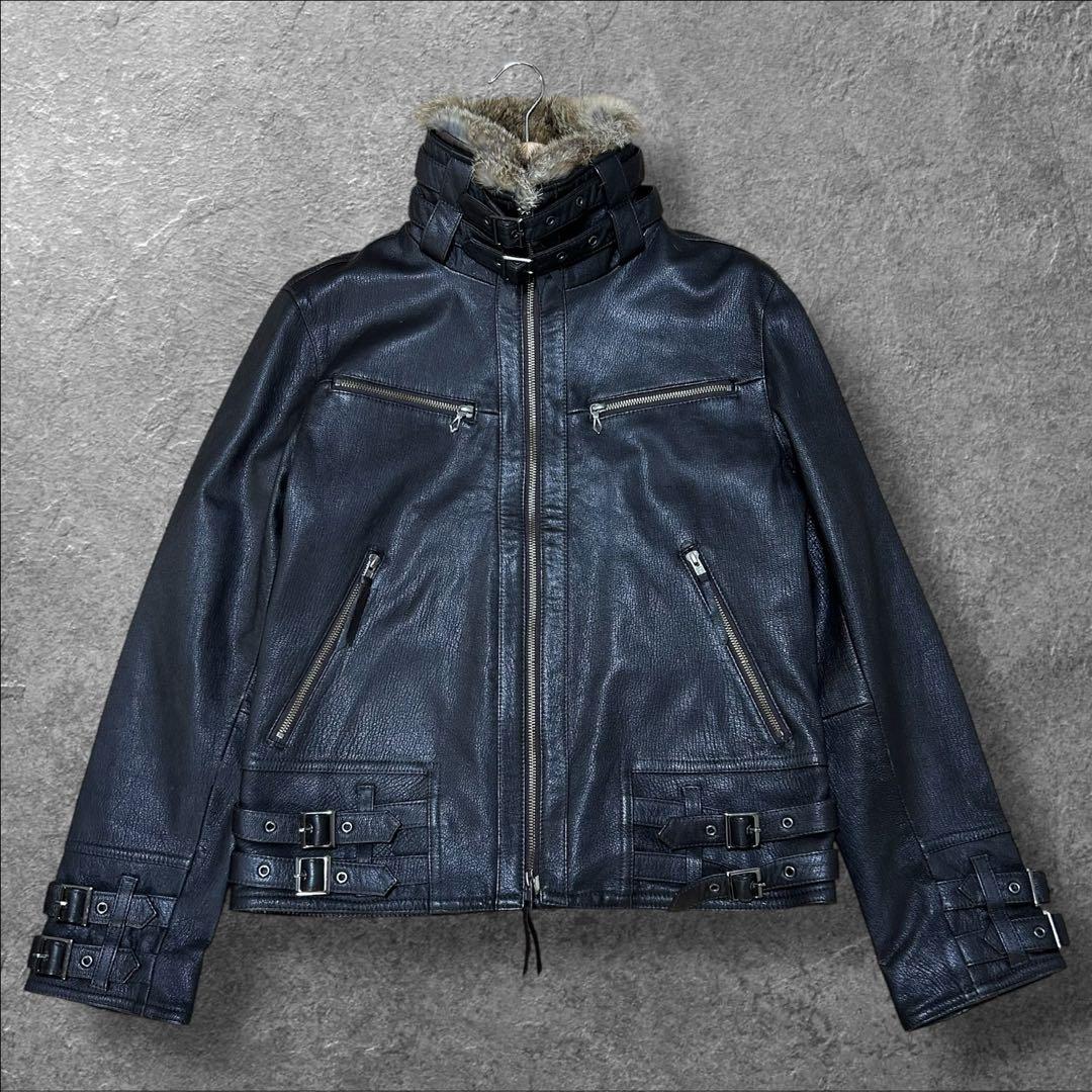 y2k japanese label Haruf ゴートレザー レザージャケット