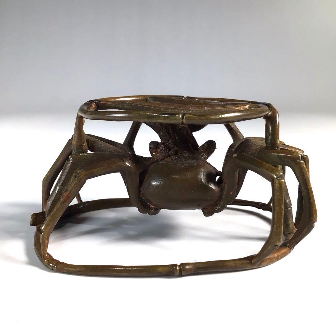 Ｍ９３２　蓋置　『銅製』『作家物』『笹蟹蓋置』　共箱　茶道具