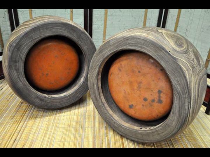 古物出し 古桐制火鉢 古桐木 年代物