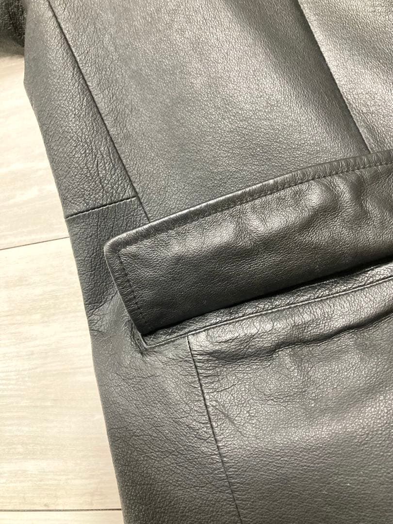 本革レザージャケット 3つボタン ノッチ衿 メンズ シングルジャケット