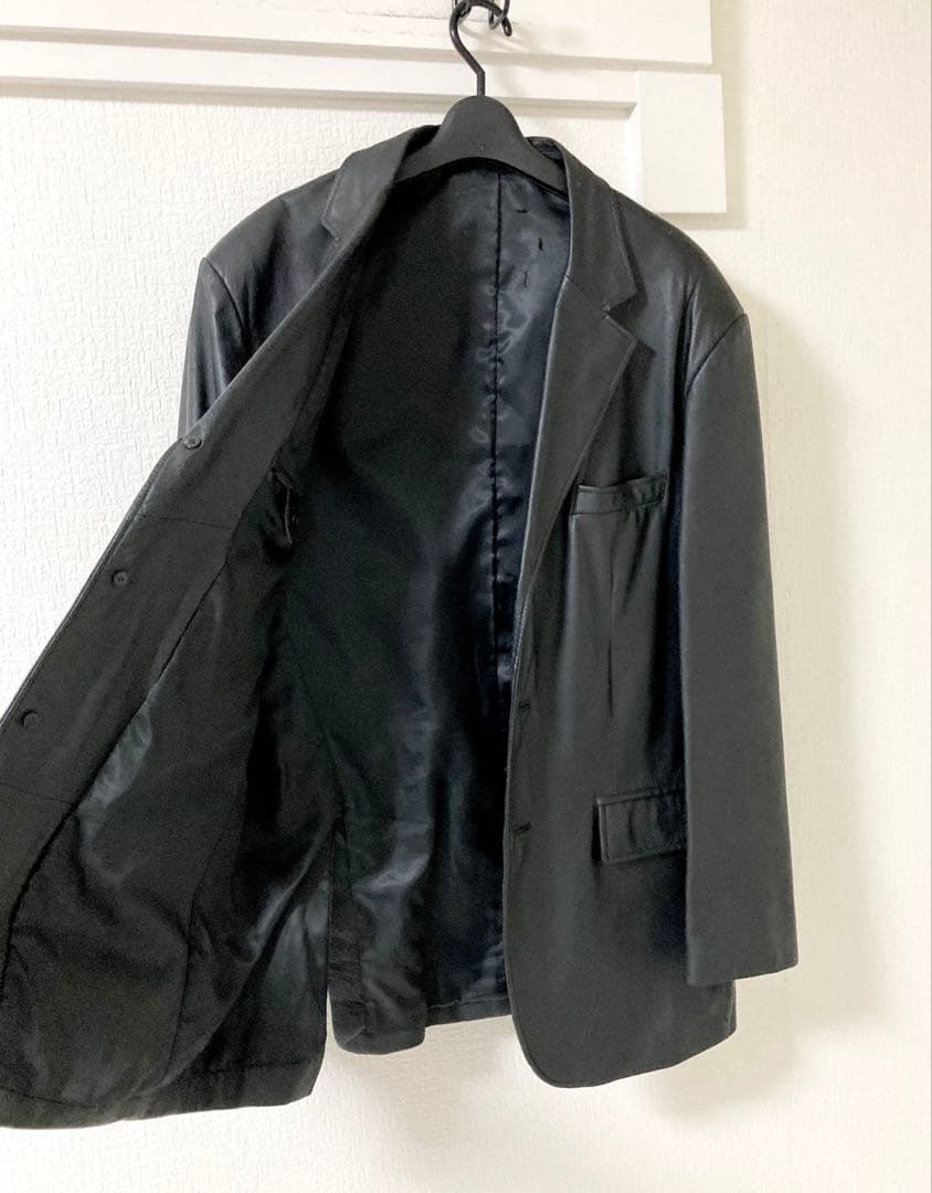 本革レザージャケット 3つボタン ノッチ衿 メンズ シングルジャケット