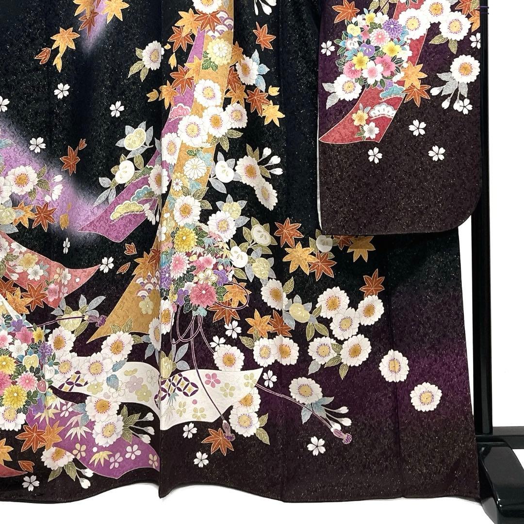 振袖　金駒刺繍　金通し　金彩　熨斗　八重桜　牡丹　成人式　着物　101b d
