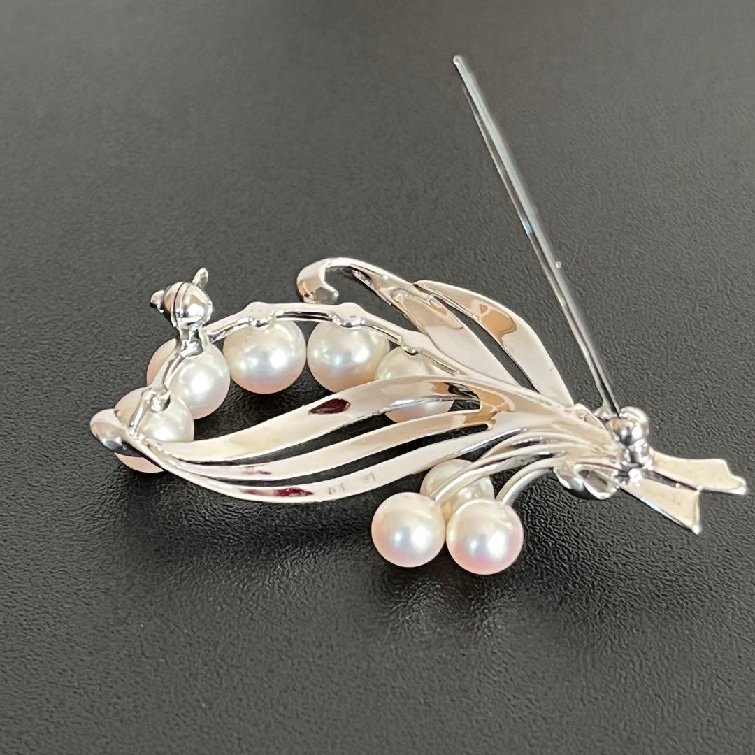 ◆美品◆ MIKIMOTO ミキモト 真珠 パール ブローチ 8珠 ケース付き