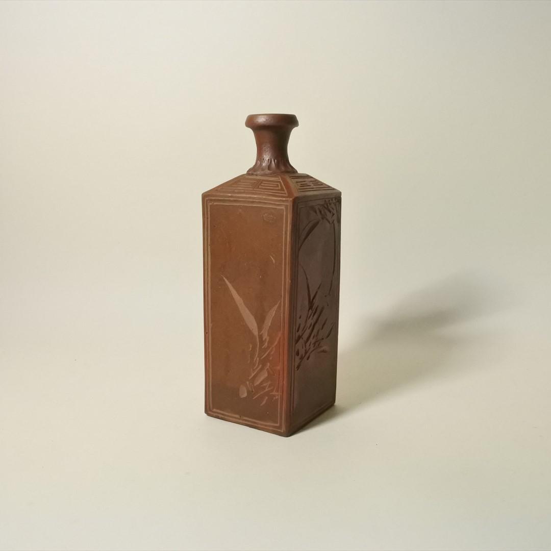 明治時代　備前　角徳利　酒器　骨董品　アンティーク　e