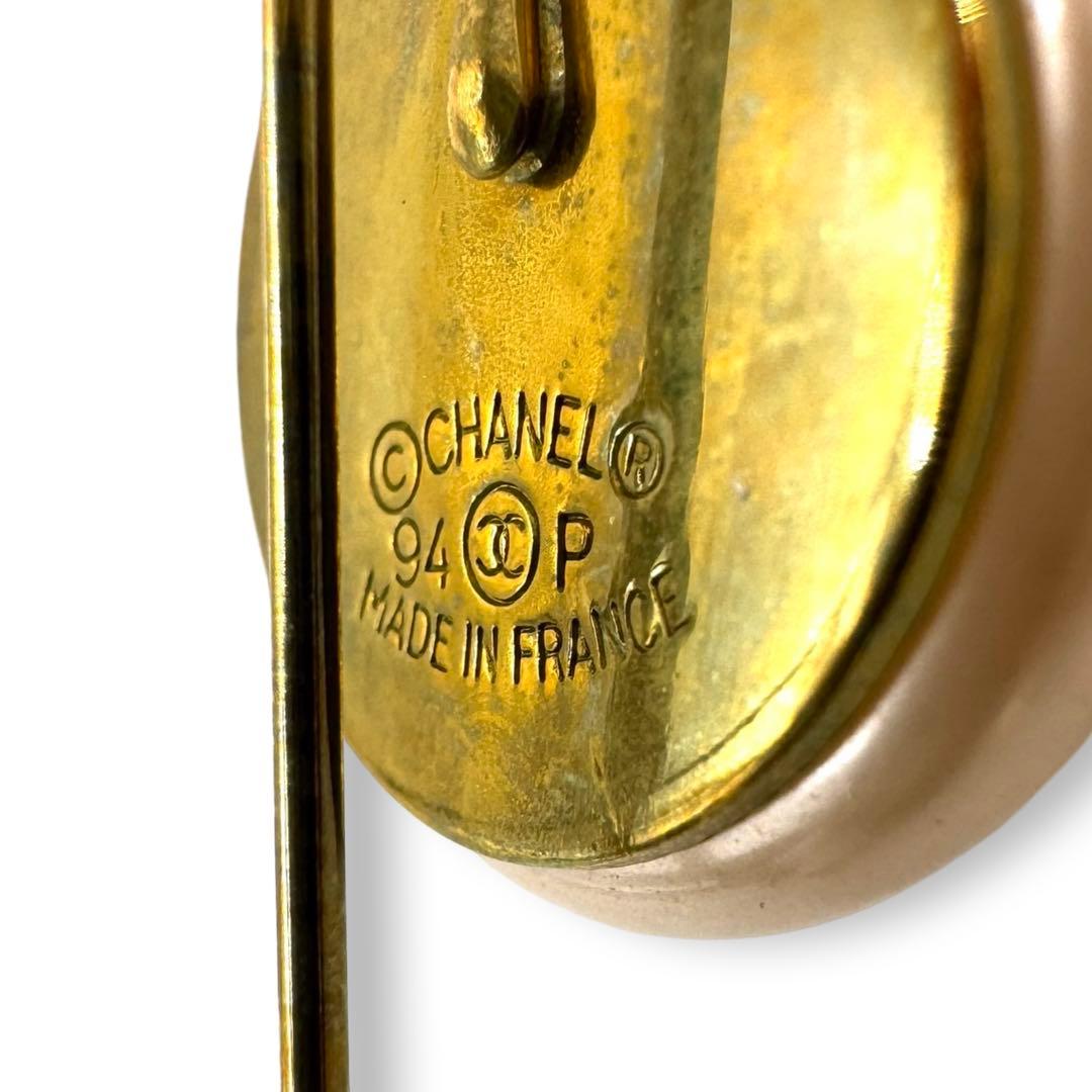 極美✨　シャネル　ピンブローチ　正規品　ココマーク　フェイクパール　ビンテージ