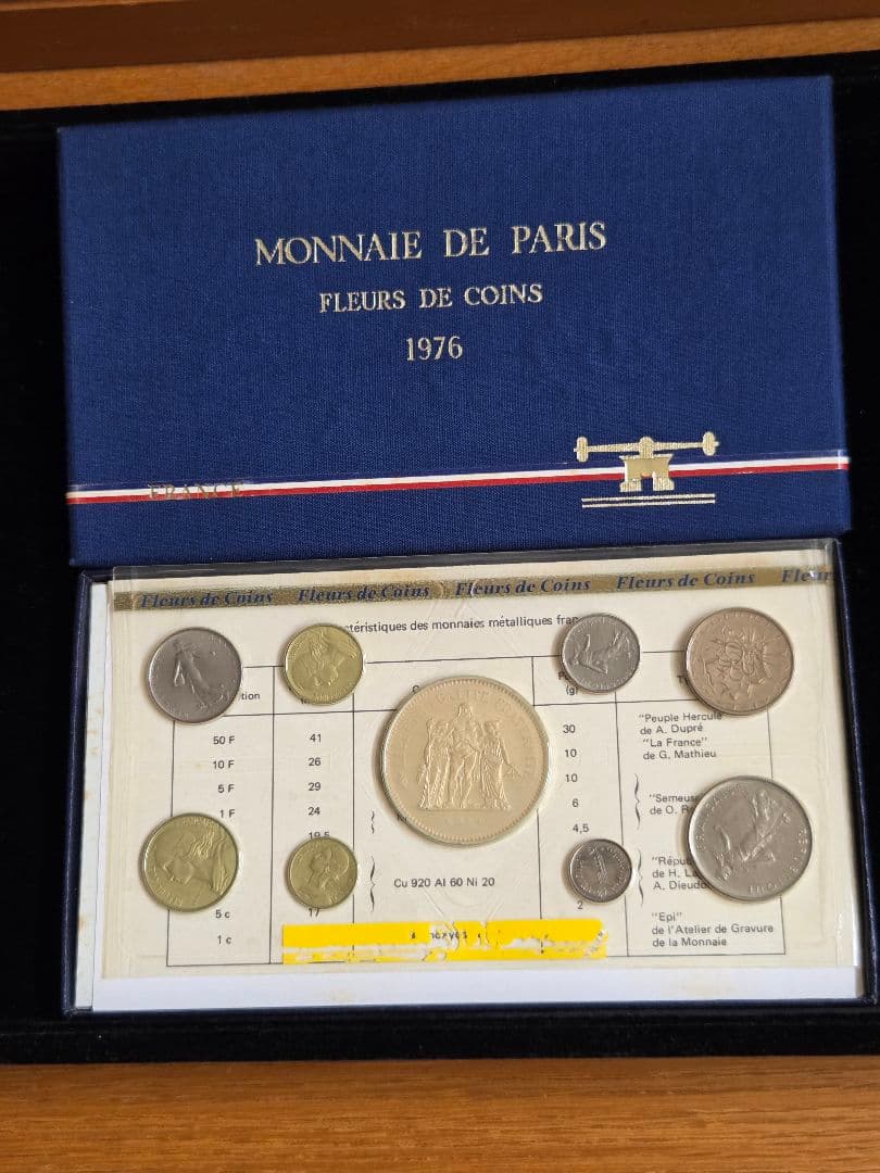 (プルーフライク)　フランス　モネ·ド·パリ　FDC セット　1976
