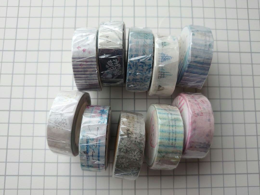 CHECK＆STRIPE　ヨハク　マスキングテープ　１２コセット